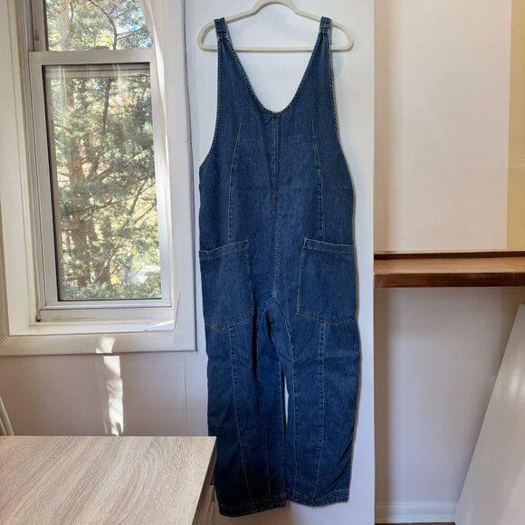 NWT Free People High Roller Jumpsuit We The Free Sapphire Blue Large - Picture 5 of 11